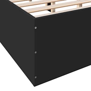 Rám postele černý 150 x 200 cm kompozitní dřevo - obrázek 8