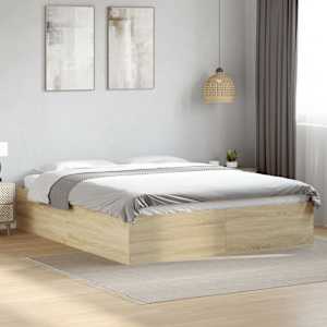 Posteljni okvir sonoma hrast 150x200 cm inženirski les