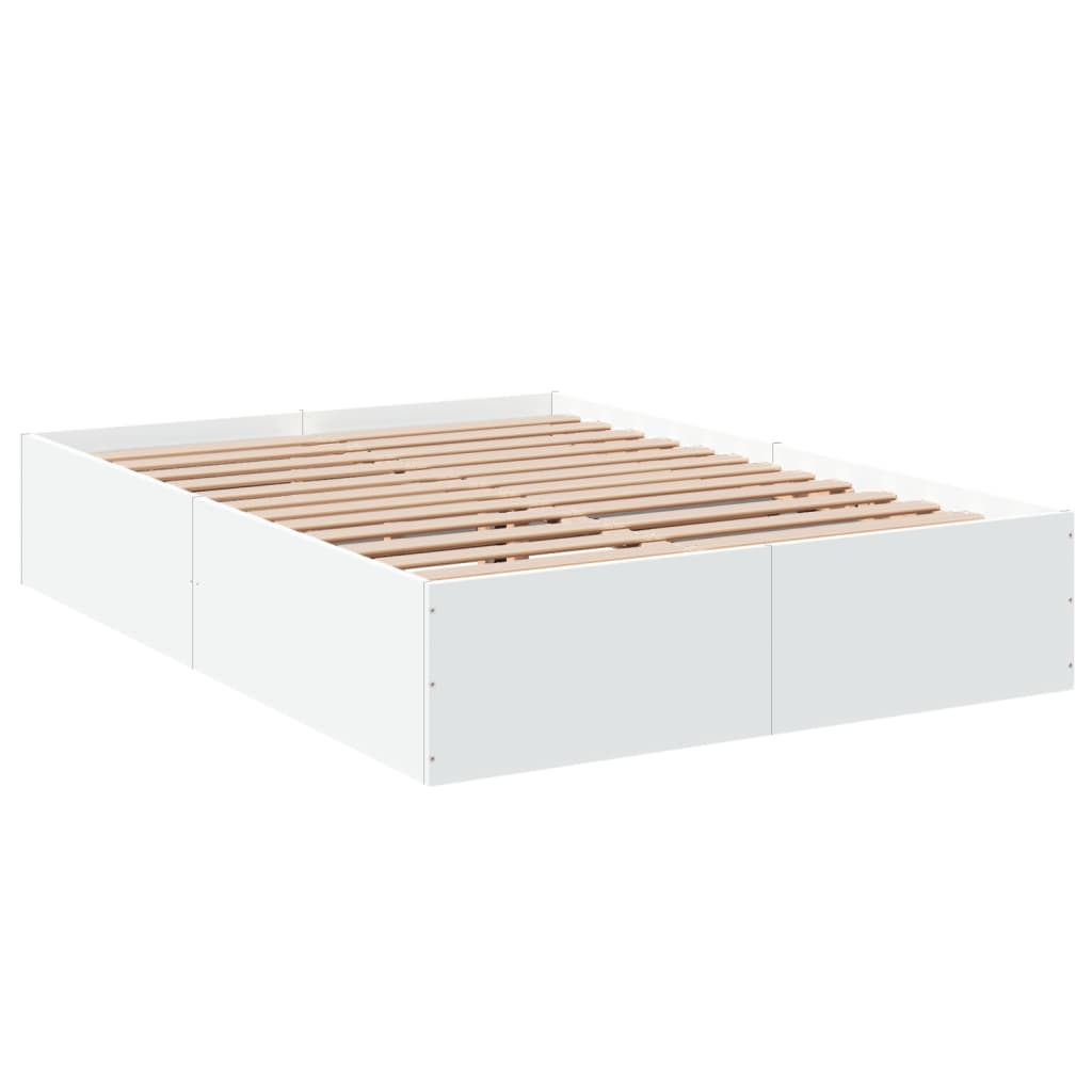vidaXL Bedframe bewerkt hout wit 140x200 cm afbeelding