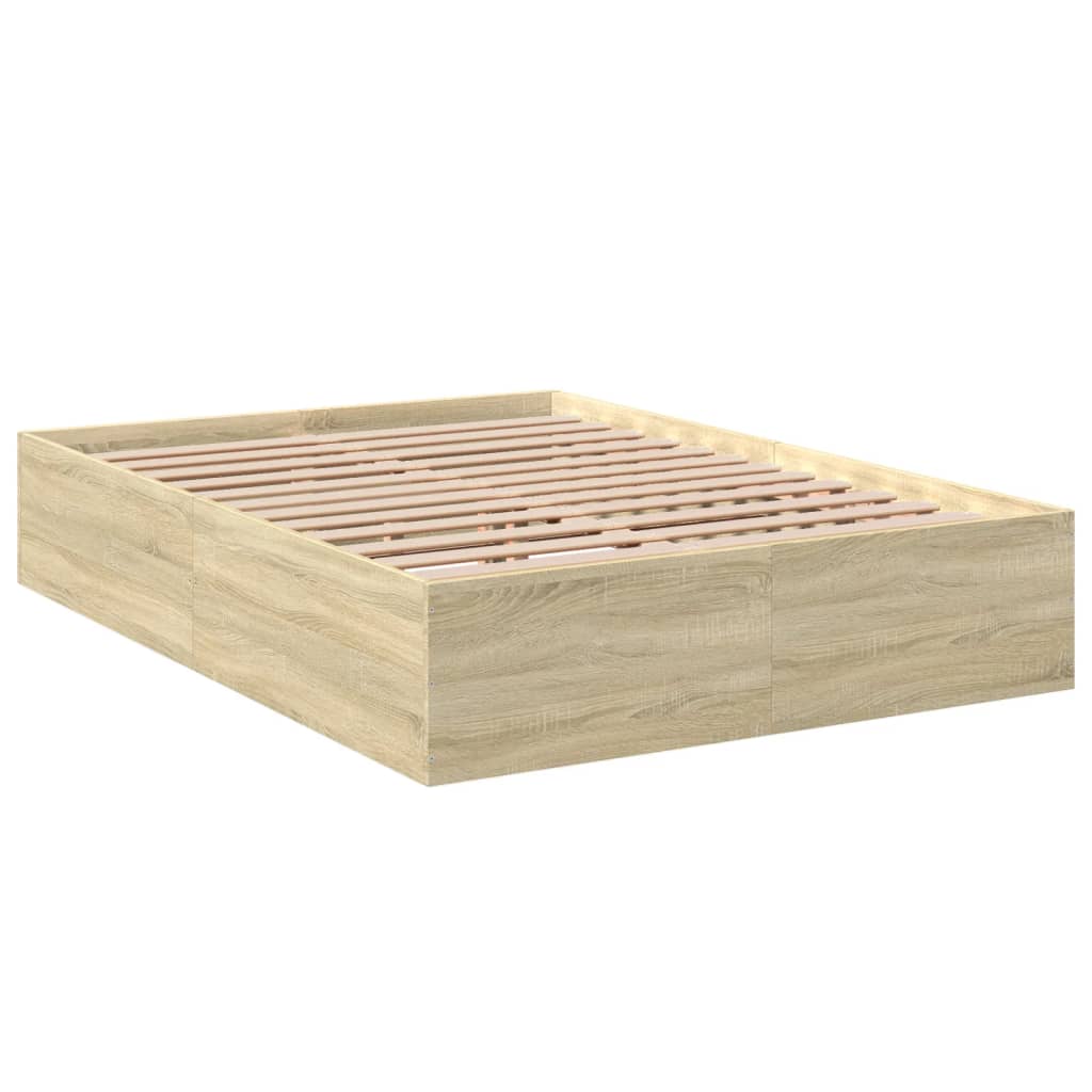 vidaXL Bedframe bewerkt hout sonoma eikenkleurig 140x200 cm afbeelding