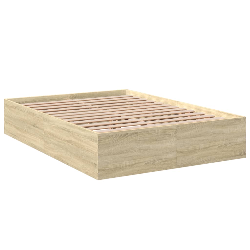 vidaXL Bedframe bewerkt hout sonoma eikenkleurig 120x200 cm afbeelding