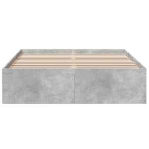 Rám postele betonově šedý 135 x 190 cm kompozitní dřevo - obrázek 4