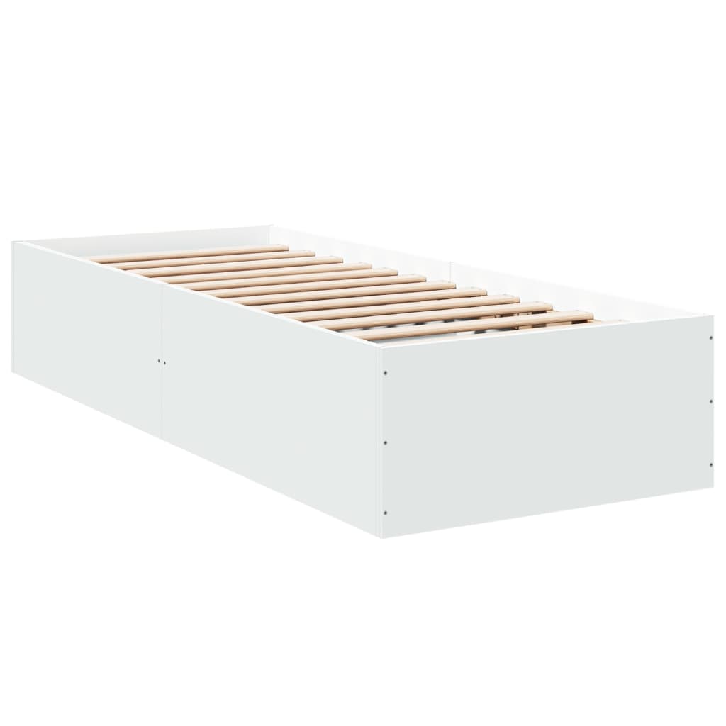 vidaXL Bedframe bewerkt hout wit 100x200 cm afbeelding