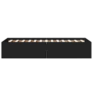 Rám postele černý 100 x 200 cm kompozitní dřevo - obrázek 5