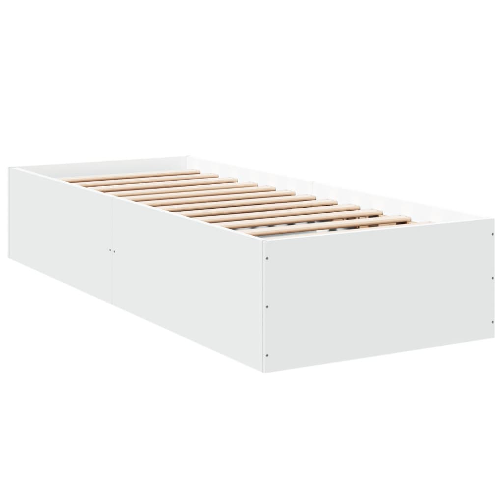 vidaXL Bedframe bewerkt hout wit 90x200 cm afbeelding
