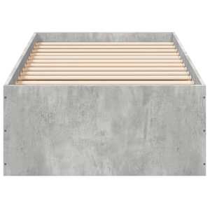 Rám postele betonově šedý 90 x 200 cm kompozitní dřevo - obrázek 4