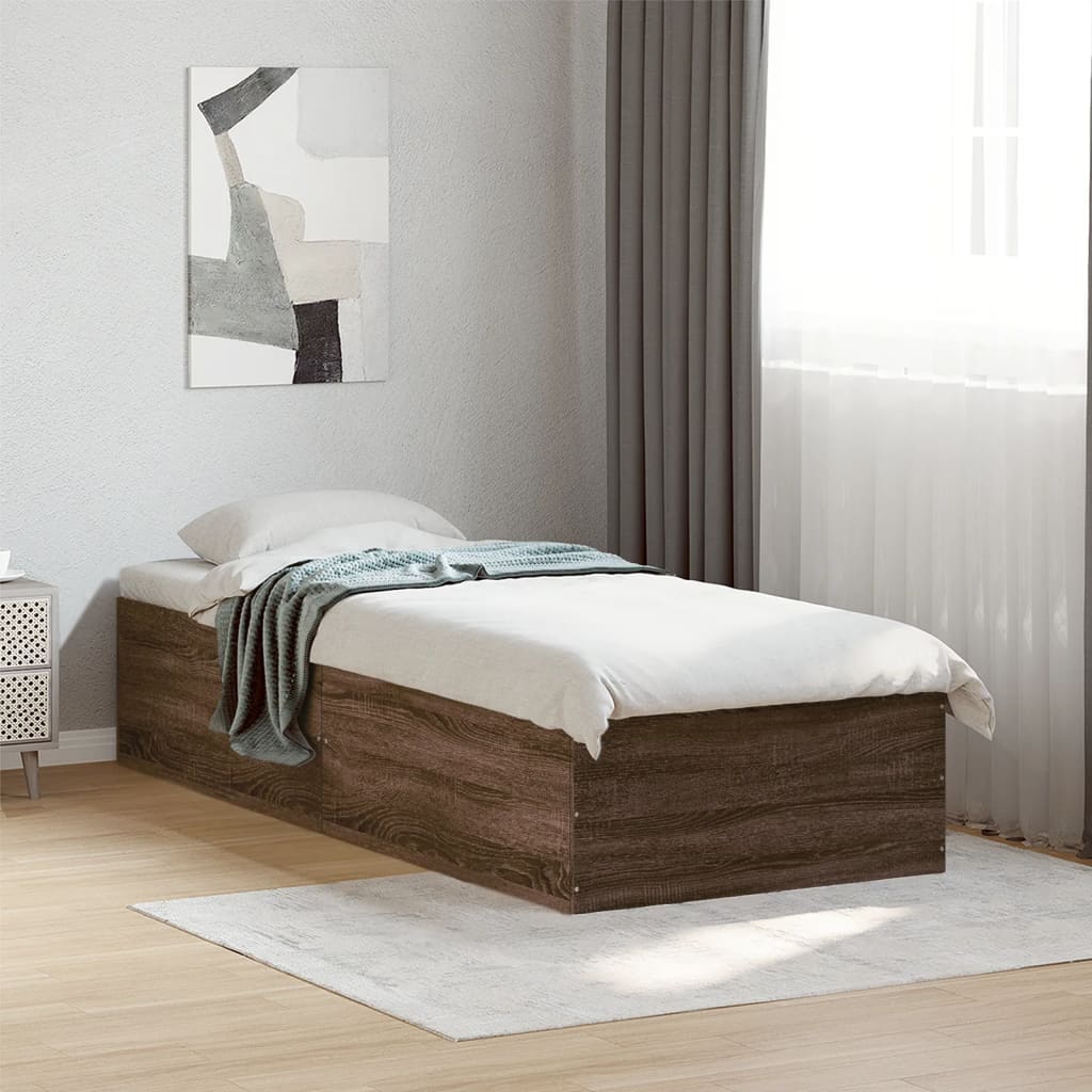 Thumbnail - vidaXL Bettgestell Braun Eichen-Optik 90x200 cm Holzwerkstoff