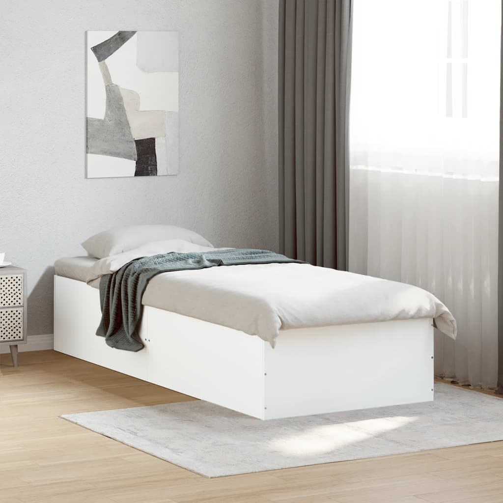 vidaXL Bedframe bewerkt hout wit 90x190 cm afbeelding