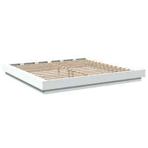 Rám postele s LED osvětlením bílý 200 x 200 cm kompozitní dřevo - obrázek 7