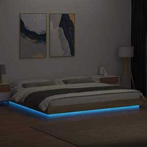 Rám postele s LED osvětlením dub sonoma 200 x 200 cm kompozit - obrázek 4