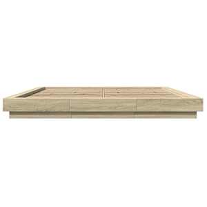 Rám postele s LED osvětlením dub sonoma 200 x 200 cm kompozit - obrázek 5