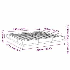 Rám postele s LED osvětlením betonově šedý 200x200 cm kompozit - obrázek 14
