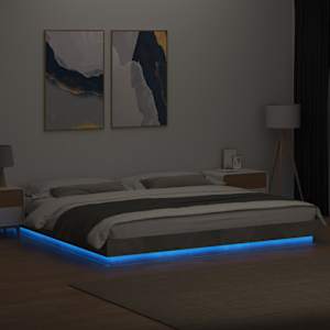 Rám postele s LED osvětlením betonově šedý 200x200 cm kompozit - obrázek 4