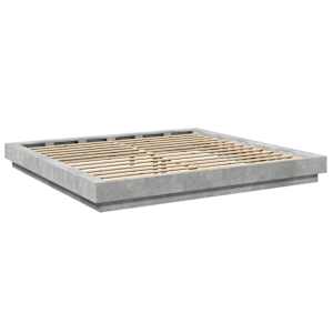 Rám postele s LED osvětlením betonově šedý 200x200 cm kompozit - obrázek 7