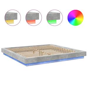 Rám postele s LED osvětlením betonově šedý 200x200 cm kompozit - obrázek 8