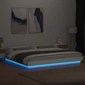 Rám postele s LED osvětlením bílý 180 x 200 cm kompozitní dřevo - obrázek 4