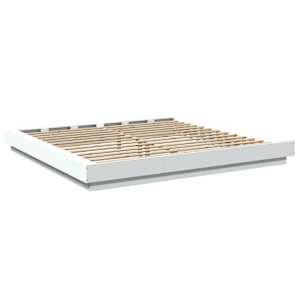Rám postele s LED osvětlením bílý 180 x 200 cm kompozitní dřevo - obrázek 7