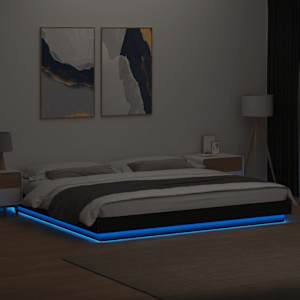 Rám postele s LED osvětlením černý 180x200 cm kompozitní dřevo - obrázek 4