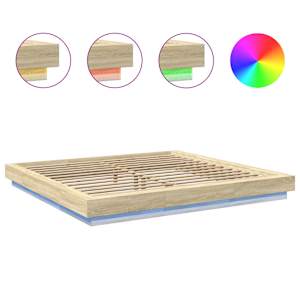Rám postele s LED osvětlením dub sonoma 180 x 200 cm kompozit - obrázek 8