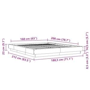 Rám postele s LED osvětlením bílý 160 x 200 cm kompozitní dřevo - obrázek 14