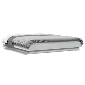 Rám postele s LED osvětlením bílý 150 x 200 cm kompozitní dřevo - obrázek 2