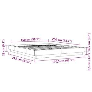 Rám postele s LED osvětlením betonově šedý 150x200 cm kompozit - obrázek 14