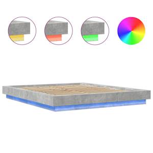 Rám postele s LED osvětlením betonově šedý 150x200 cm kompozit - obrázek 8