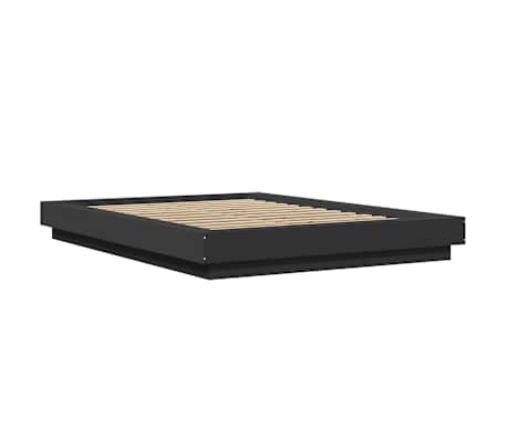 vidaXL Okvir za krevet s LED svjetlima crni 120 x 200 cm drveni