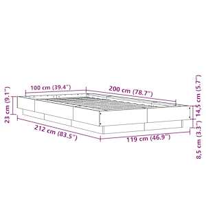 Rám postele s LED osvětlením bílý 100 x 200 cm kompozitní dřevo - obrázek 14