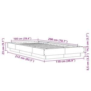 Rám postele s LED osvětlením dub sonoma 100 x 200 cm kompozit - obrázek 14