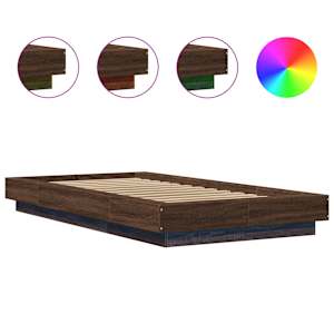 Rám postele s LED osvětlením hnědý dub 100 x 200 cm kompozit - obrázek 8
