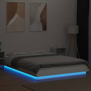 Rám postele s LED osvětlením bílý 140 x 190 cm kompozitní dřevo - obrázek 4