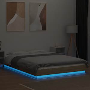 Rám postele s LED osvětlením dub sonoma 140 x 190 cm kompozit - obrázek 4