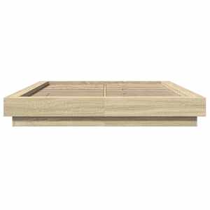 Rám postele s LED osvětlením dub sonoma 140 x 190 cm kompozit - obrázek 5