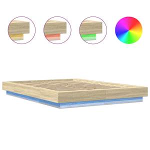Rám postele s LED osvětlením dub sonoma 140 x 190 cm kompozit - obrázek 8