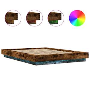 Rám postele s LED osvětlením kouřový dub 120 x 190 cm kompozit - obrázek 8