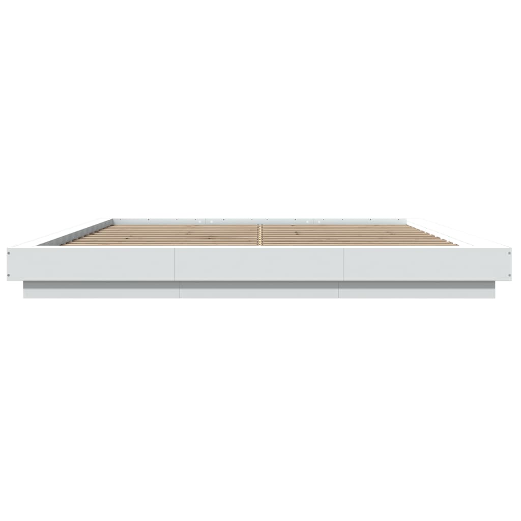 vidaXL Bedframe massief hout wit 200x200 cm, foto 4