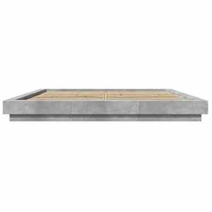 Rám postele betonově šedý 200 x 200 cm kompozitní dřevo - obrázek 4