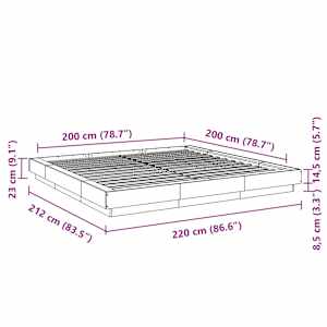 Rám postele kouřový dub 200 x 200 cm kompozitní dřevo - obrázek 10