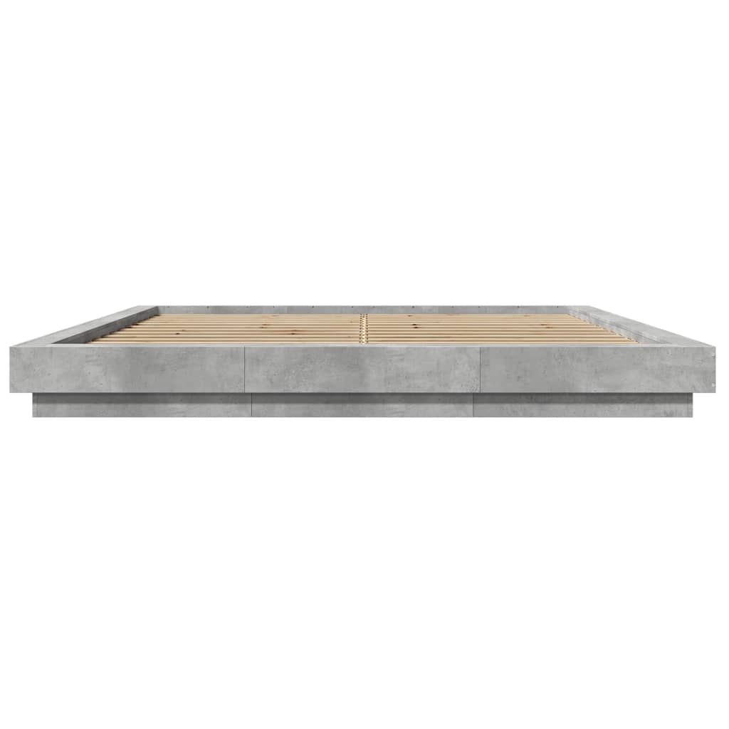 vidaXL Bedframe bewerkt hout betongrijs 180x200 cm grijs, foto 4