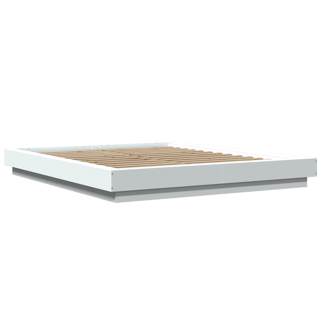 vidaXL Bedframe bewerkt hout wit 160x200 cm afbeelding