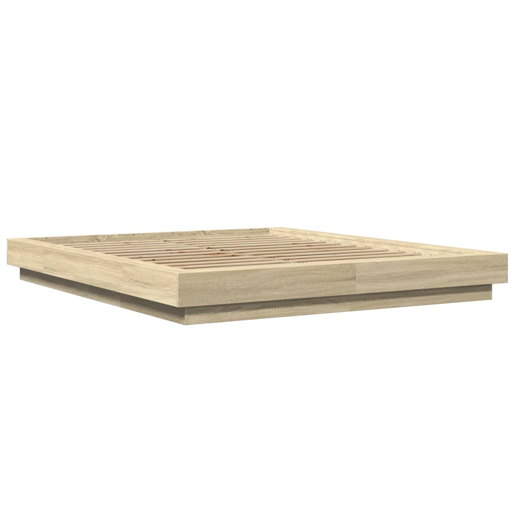 vidaXL Bedframe bewerkt hout sonoma eikenkleurig 160x200 cm afbeelding
