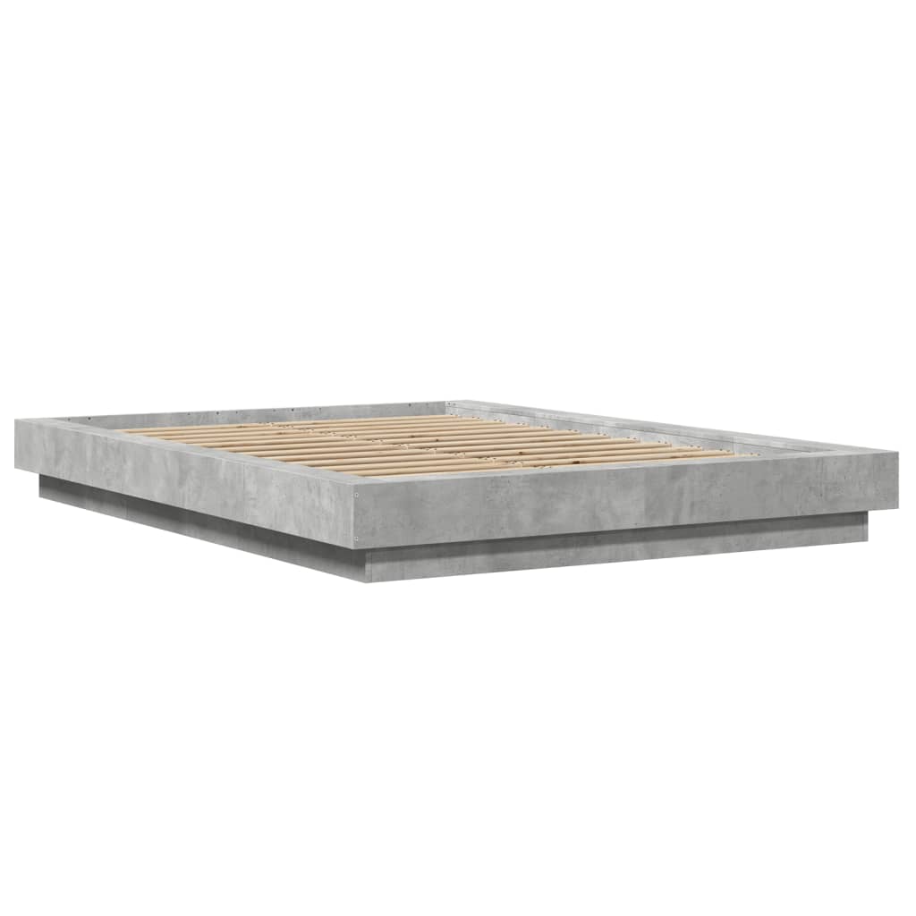 Thumbnail - vidaXL Bettgestell Betongrau 140x200 cm Holzwerkstoff