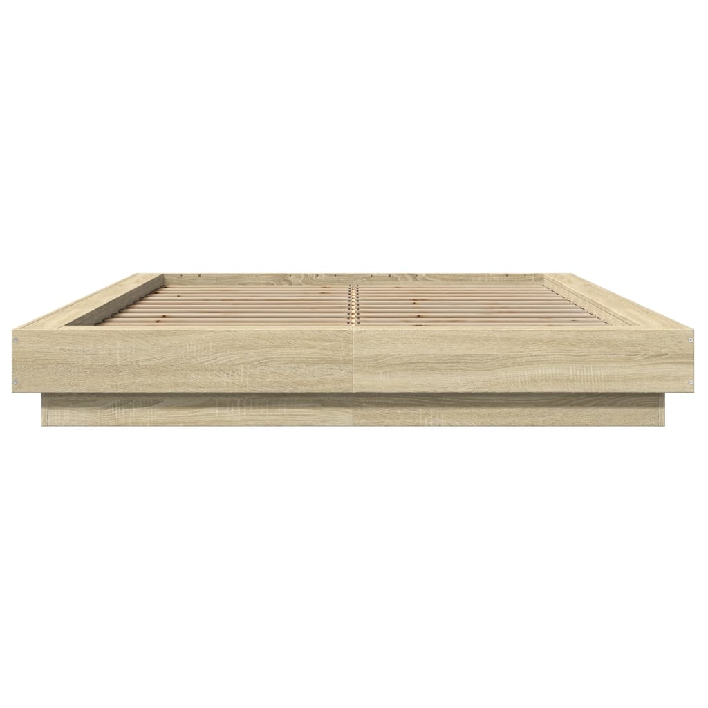 vidaXL Bedframe bewerkt hout sonoma eikenkleurig 120x200 cm, foto 4