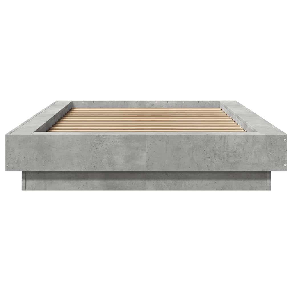 vidaXL Bedframe bewerkt hout betongrijs 100x200 cm grijs, foto 4
