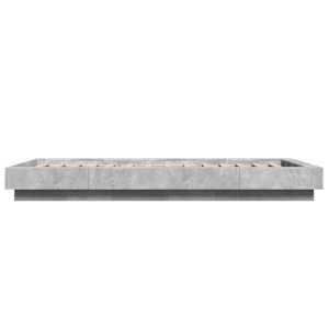 Rám postele betonově šedý 100 x 200 cm kompozitní dřevo - obrázek 5