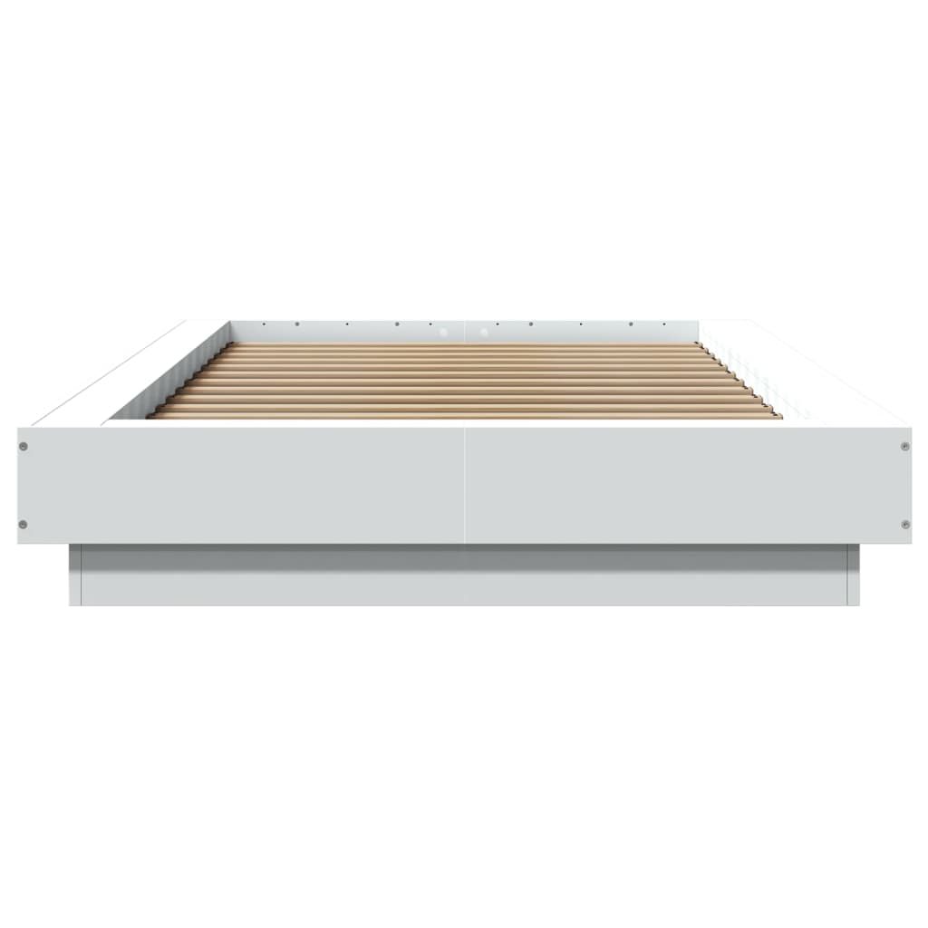 vidaXL Bedframe bewerkt hout wit 90x200 cm, foto 4