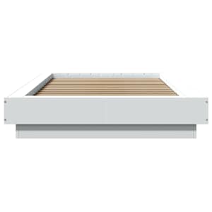 Rám postele bílý 90 x 200 cm kompozitní dřevo - obrázek 4