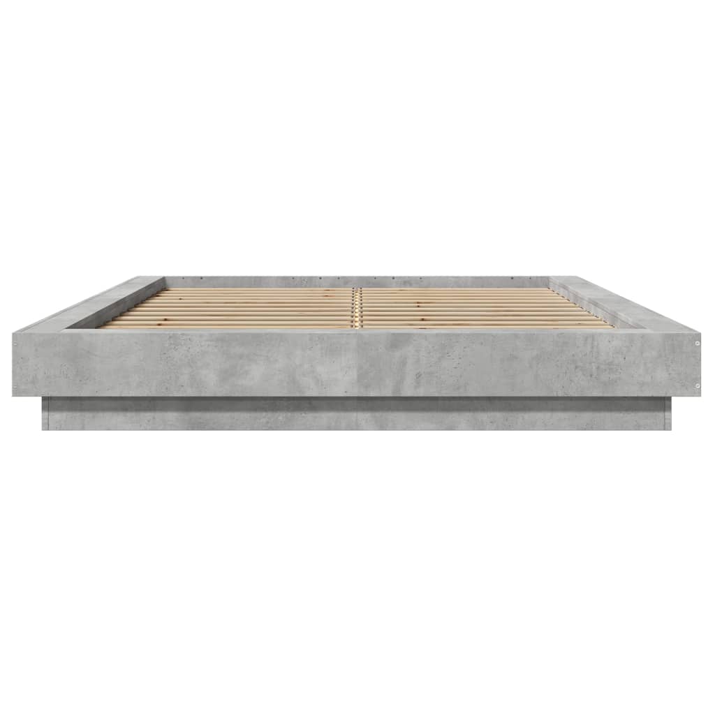 vidaXL Bedframe bewerkt hout betongrijs 120x190 cm grijs, foto 4