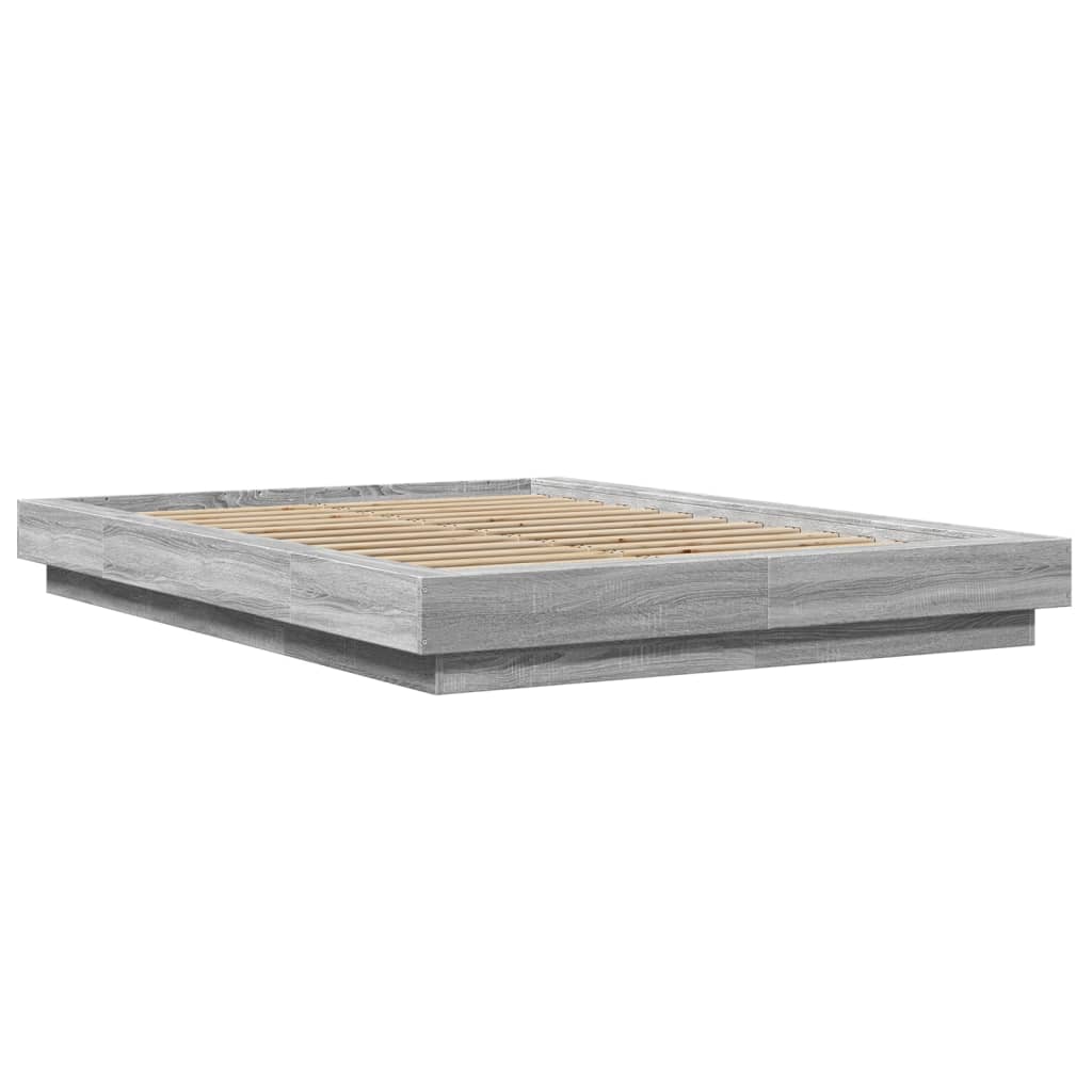 vidaXL Bedframe bewerkt hout grijs sonoma eikenkleurig 120x190 cm afbeelding